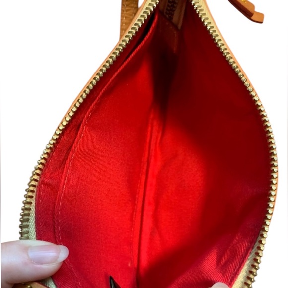 Dooney & Bourke Signature Pouchette/Wristlet Mini Purse Browns - Red Lining NWT - Picture 4 of 6